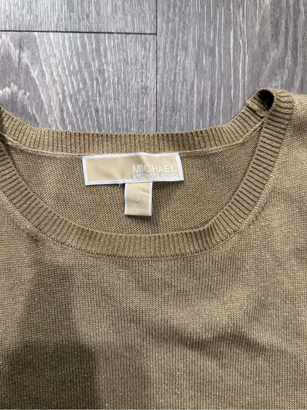 Michael Kors Metallic Gold Knit Tank Top - Picture 3 of 3